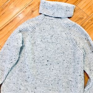 Madewell cable knit sweater ribbed knit wool grey gray winter turtleneck…